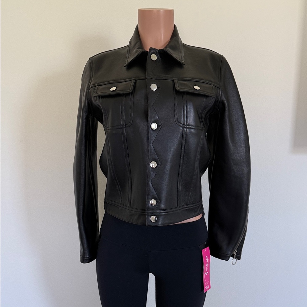 MM6 Maison Martin Margiela Black Leather Jacket